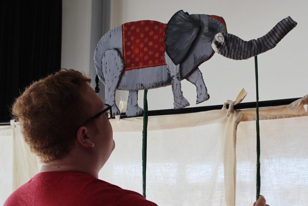 An elephant puppet